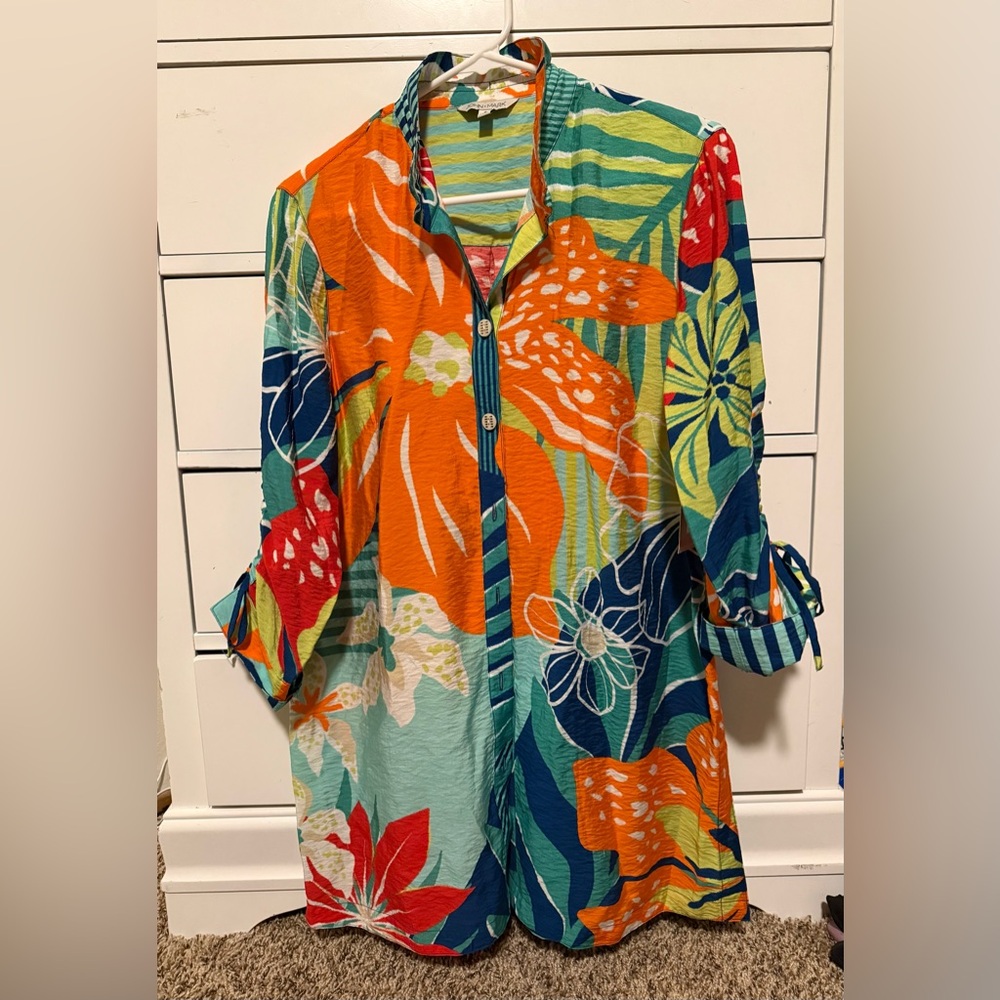 John Mark Multicolor Floral Button Down Shirt